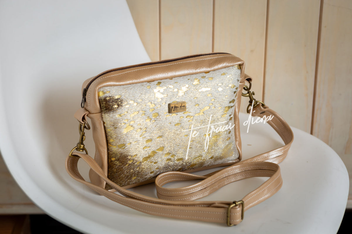 Anya Sling Bag Gold Nguni Te Fraai Diena