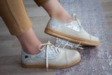 Gerdi Sneaker - Cream & Silver Nguni