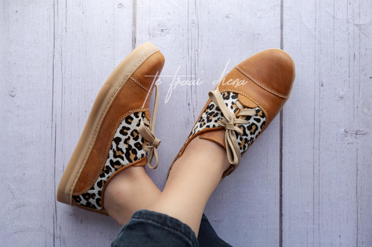Gerdi Sneaker - Toffee & Jaguar on White
