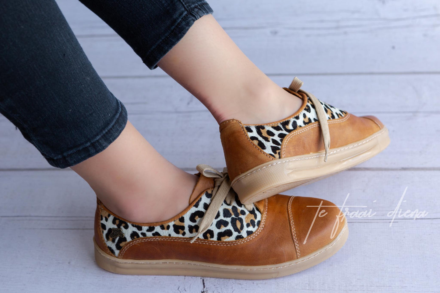 Gerdi Sneaker - Toffee & Jaguar on White