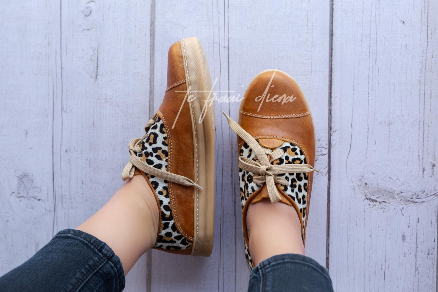 Gerdi Sneaker - Toffee & Jaguar on White