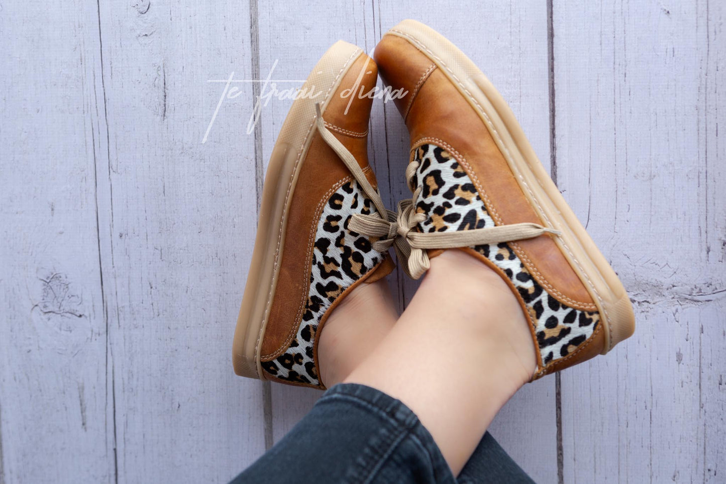 Gerdi Sneaker - Toffee & Jaguar on White