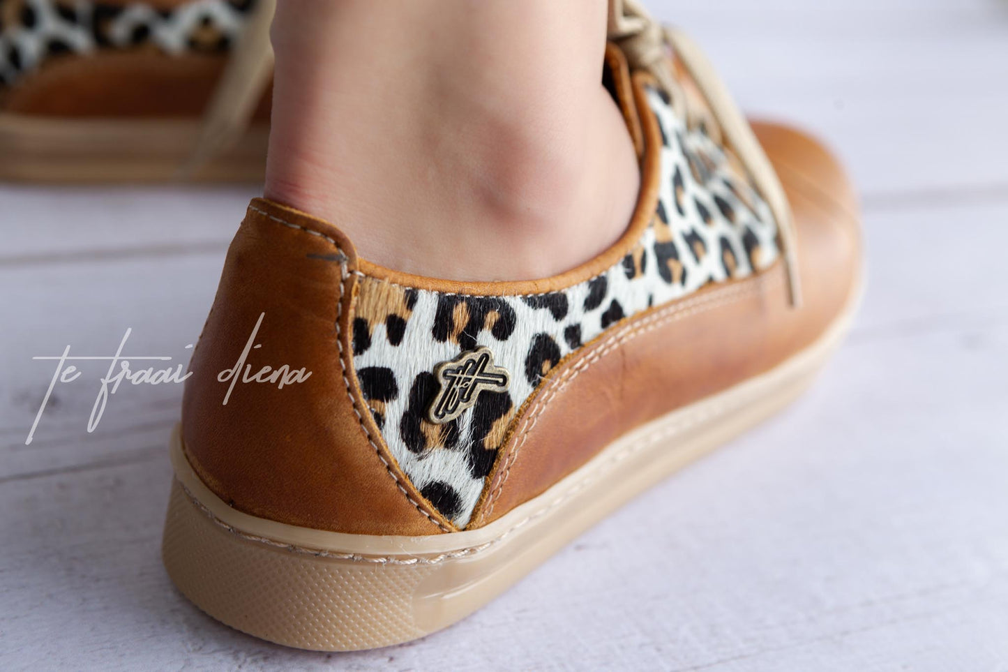 Gerdi Sneaker - Toffee & Jaguar on White
