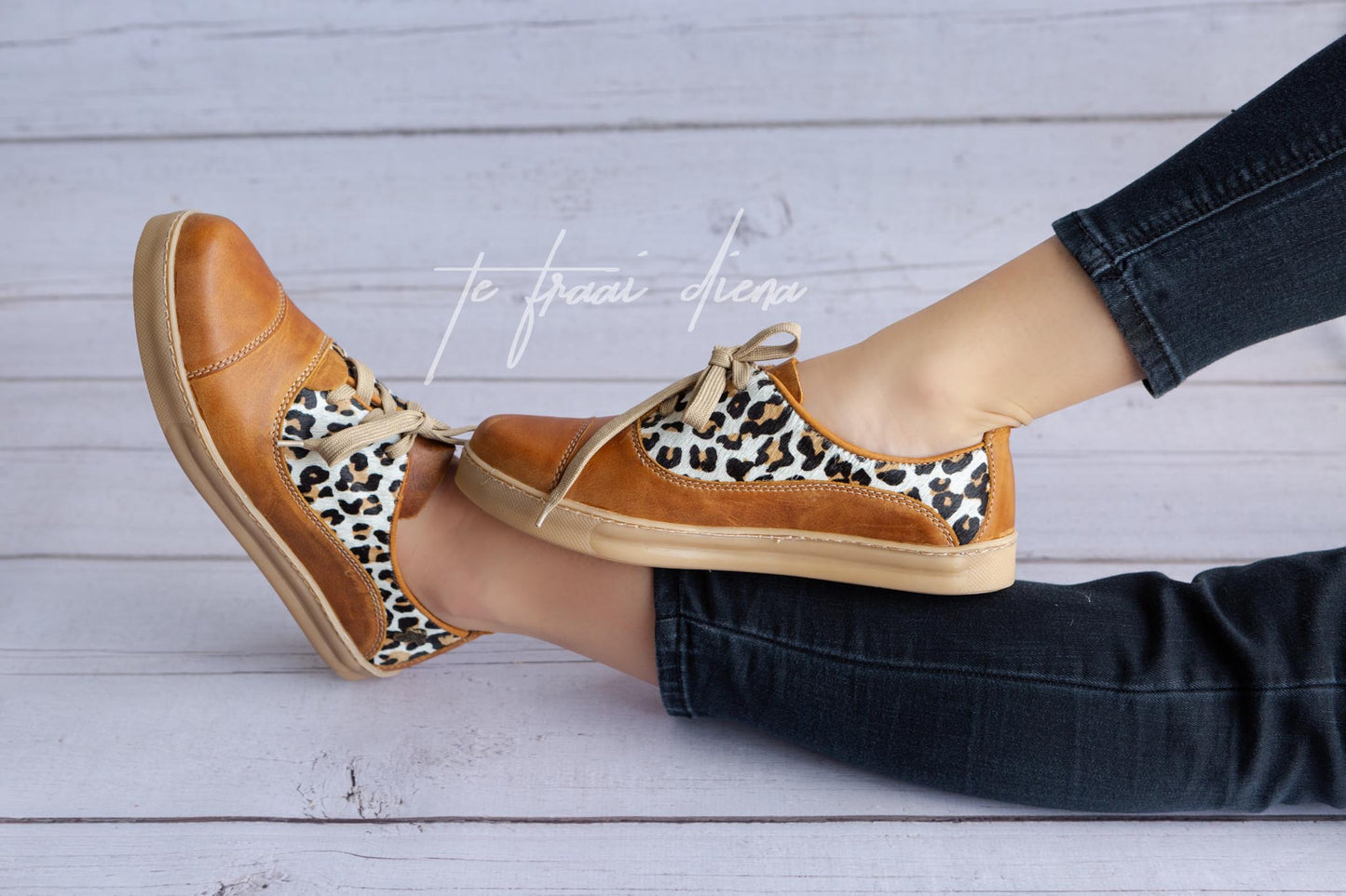 Gerdi Sneaker - Toffee & Jaguar on White