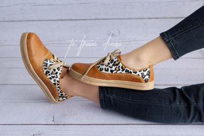 Gerdi Sneaker - Toffee & Jaguar on White