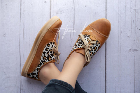 Gerdi Sneaker - Toffee & Jaguar on White