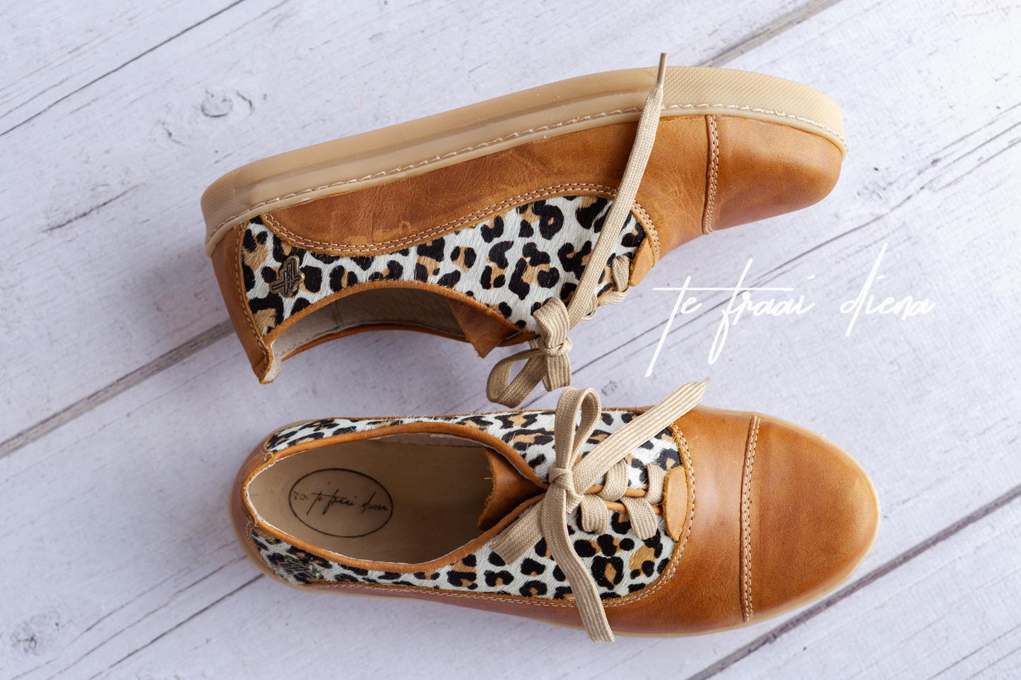 Gerdi Sneaker - Toffee & Jaguar on White