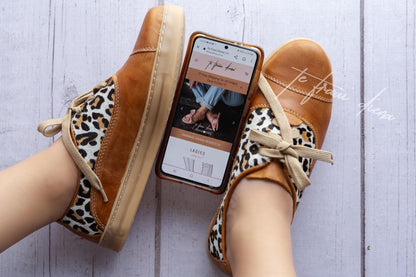 Gerdi Sneaker - Toffee & Jaguar on White
