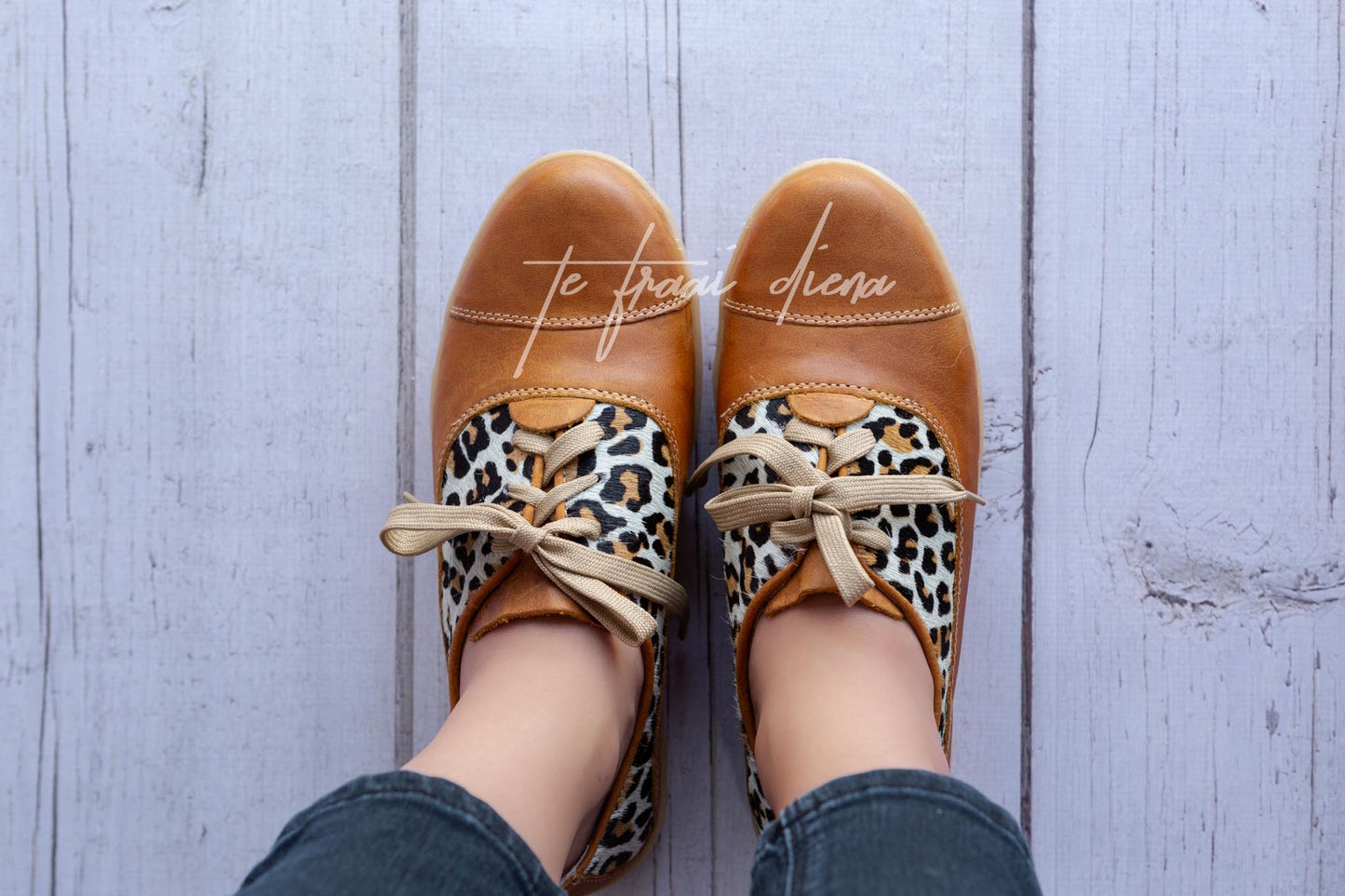 Gerdi Sneaker - Toffee & Jaguar on White