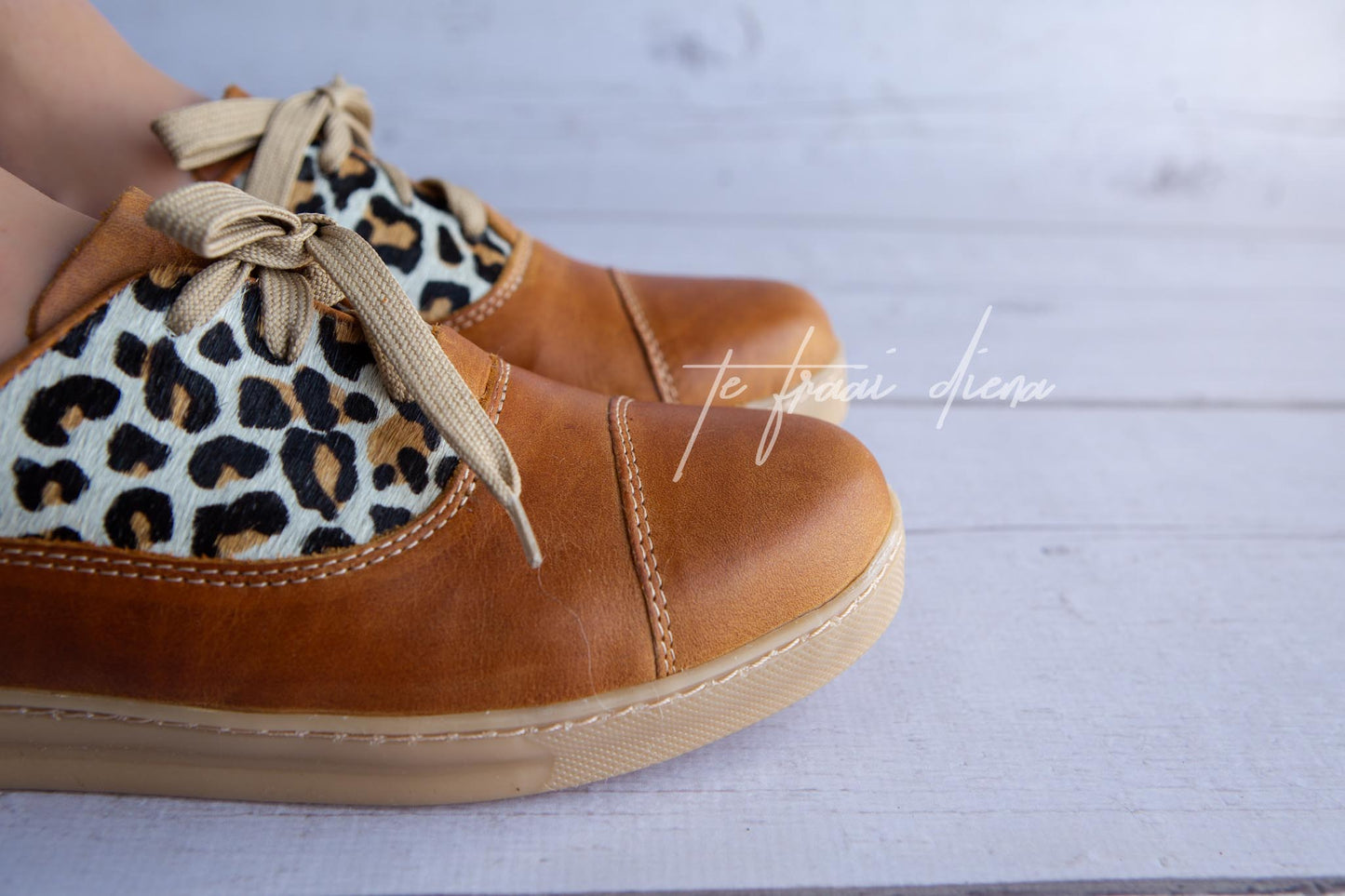 Gerdi Sneaker - Toffee & Jaguar on White