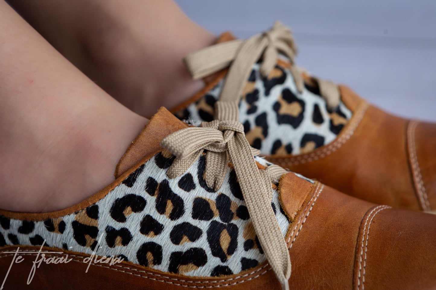 Gerdi Sneaker - Toffee & Jaguar on White