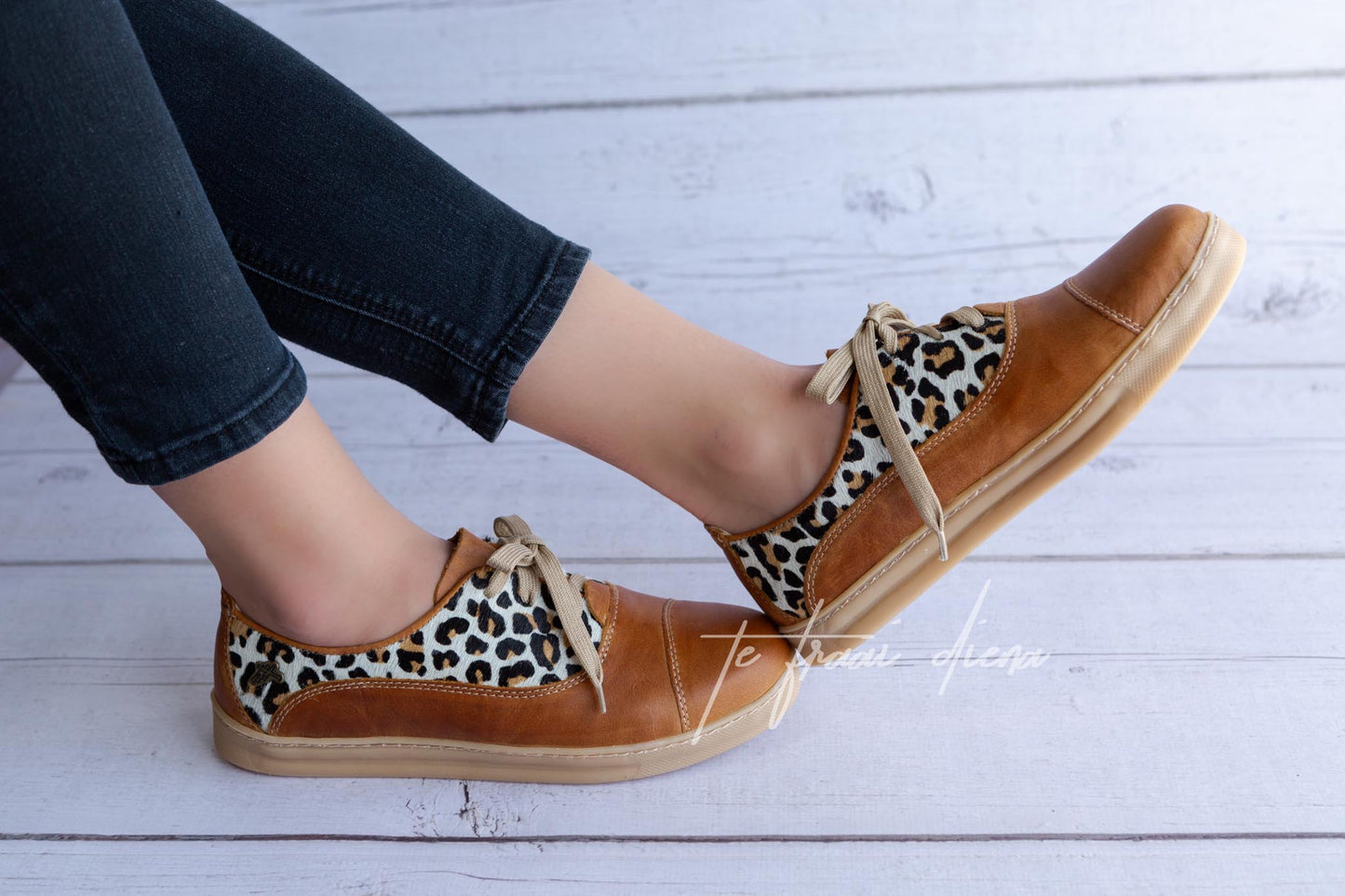 Gerdi Sneaker - Toffee & Jaguar on White