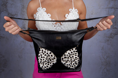 Janine Bow - Black & Polka Dot