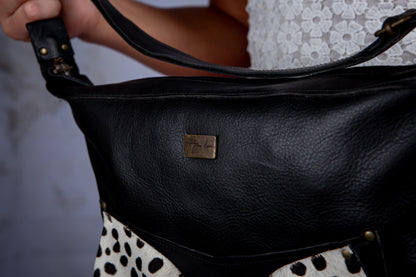 Janine Bow - Black & Polka Dot