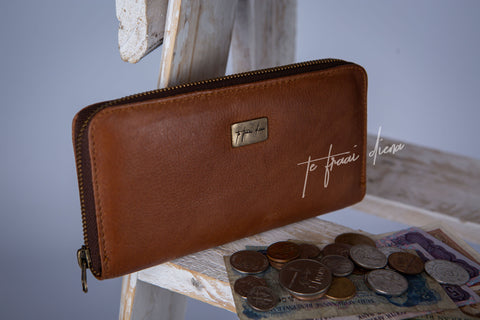 Zip Around Wallet - Texas Tan