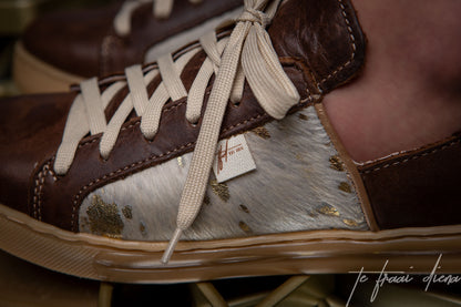 Nienke Sneaker - Choc & Gold Nguni
