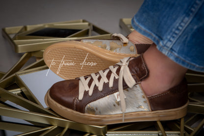 Nienke Sneaker - Choc & Gold Nguni