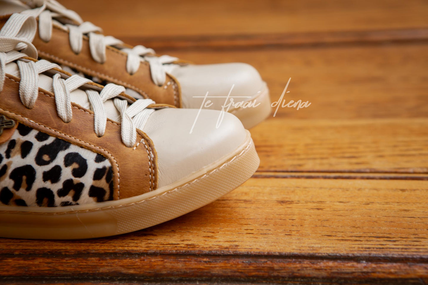 Nienke Sneaker - Cream, Toffee & Jaguar