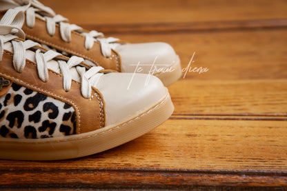 Nienke Sneaker - Cream, Toffee & Jaguar