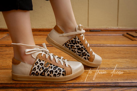 Nienke Sneaker - Cream, Toffee & Jaguar