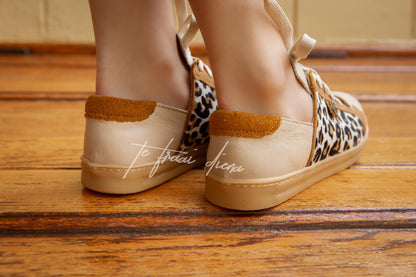 Nienke Sneaker - Cream, Toffee & Jaguar