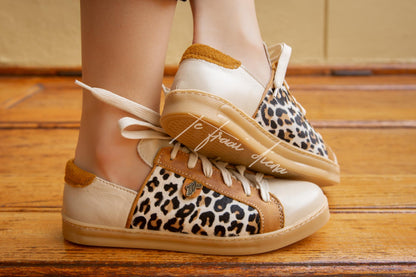 Nienke Sneaker - Cream, Toffee & Jaguar