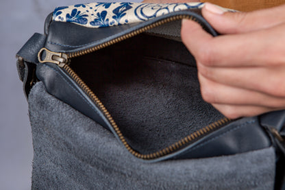 Olivia Sling Bag - Navy & Delft