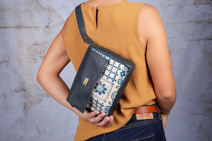 Olivia Sling Bag - Navy & Delft