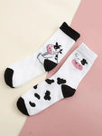 Cow Graphic Crew Socks (2 pairs)
