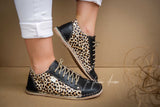 Vellie Sneaker - Leopard & Black